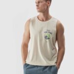 قميص رجالي Tank top with print - 4FWSS24TTSHM1319-83S